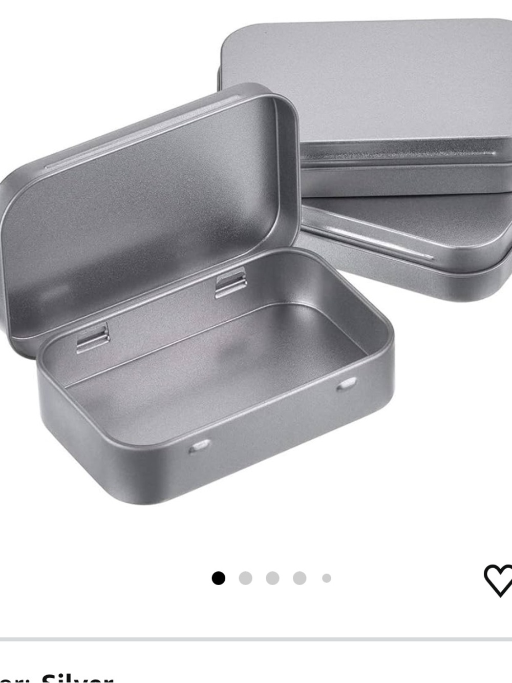 Portable Silver Metal Accessory Tin Casesfor home, personal, and electronic.